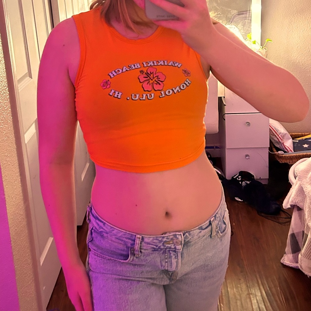 Shein • orange crop top